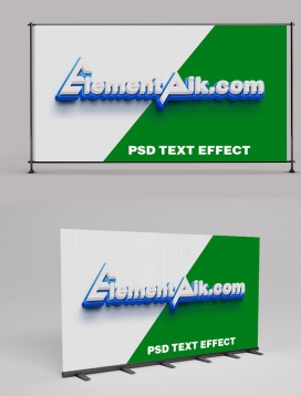 3D Text Effect White Text With Blue Border 2406007