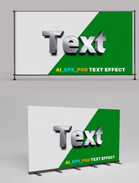 3D Thick Tarpaulin Metal Text Effect 2406009